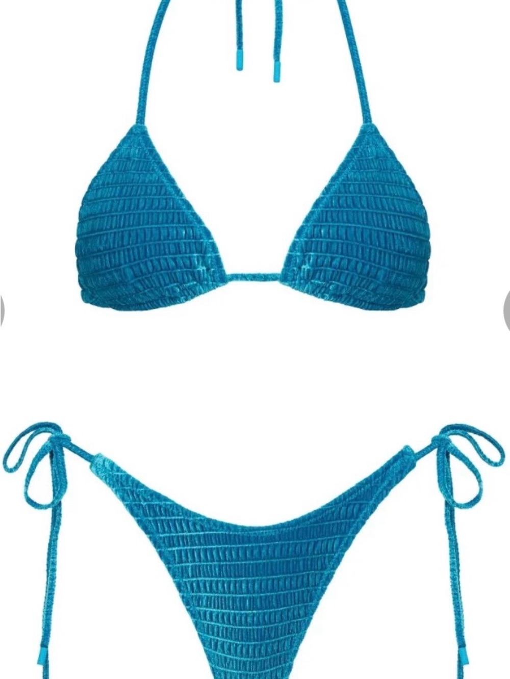 Triangl swimwear set (Vinca Maura) Teal Textured Tie-Side Triangle Bikini